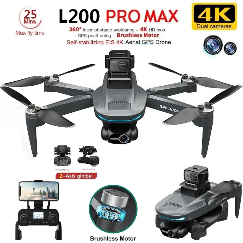 L200 PRO MAX Drone 4K 2-Axis P - Rc Helicopter Electric avis et prix