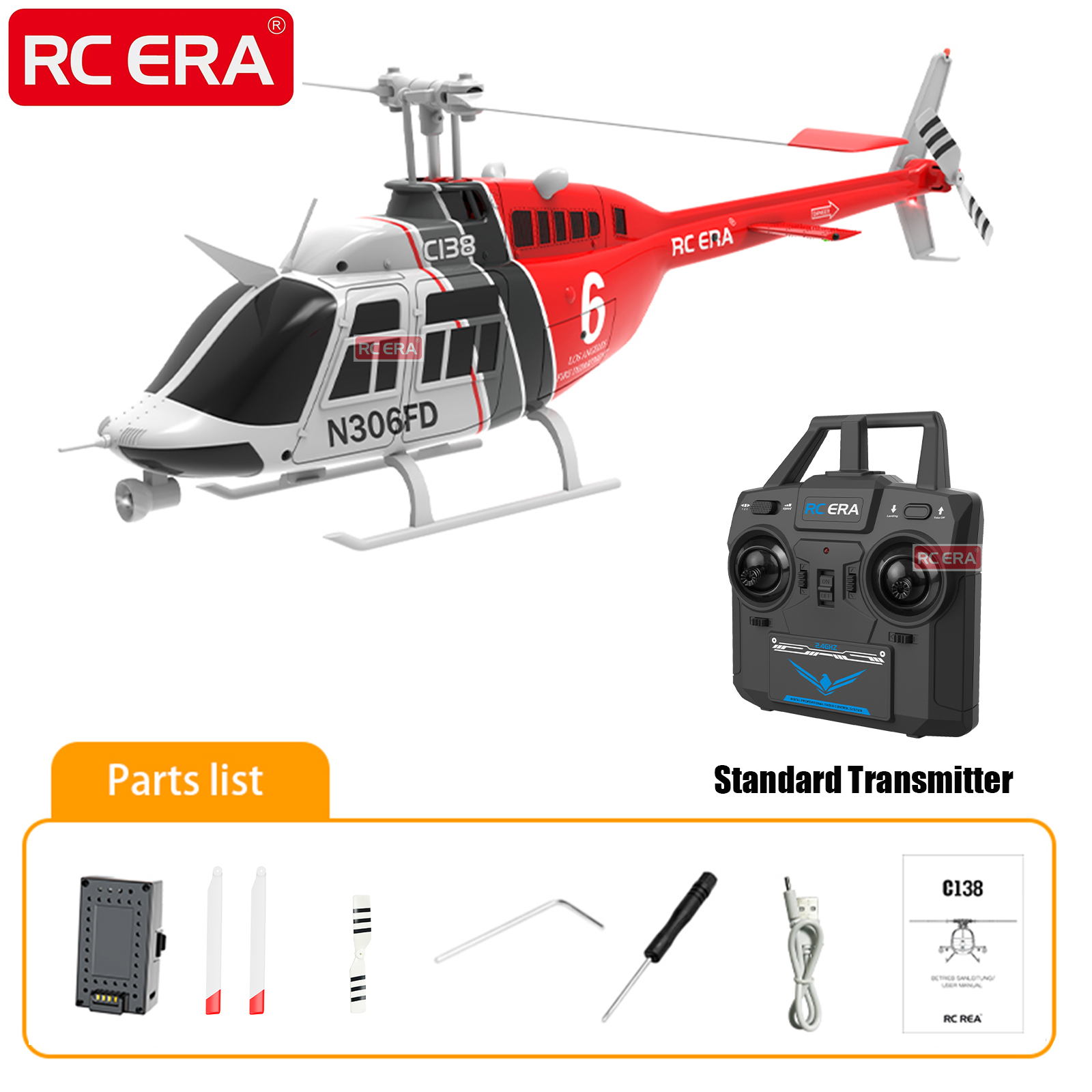 RC ERA C138 BELL 206 Jet Range - Rc Helicopter Large avis et prix