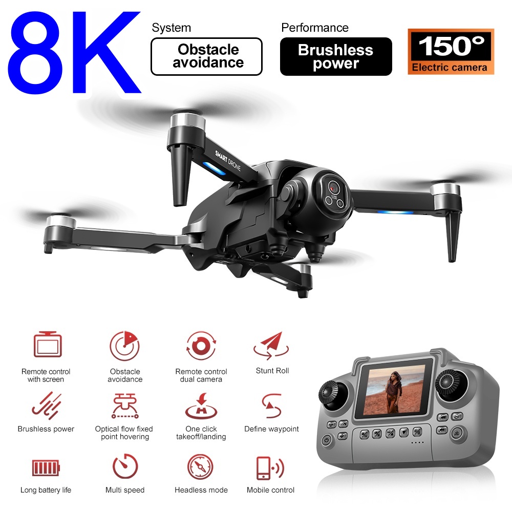 Brushless 8K Drone With HD 150 - Rc Helicopter Large avis et prix