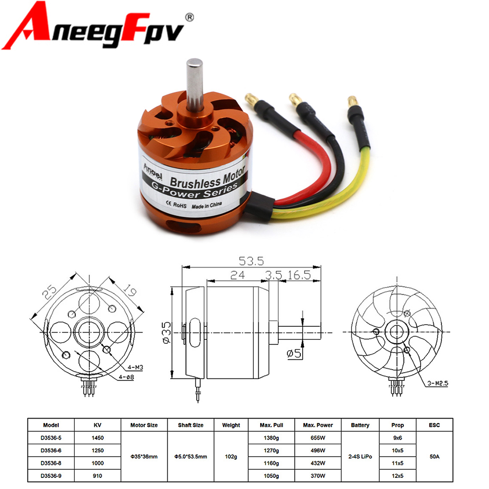 D3536 910KV 1000KV 1250KV 1450 - Rc Helicopter Mini avis et prix