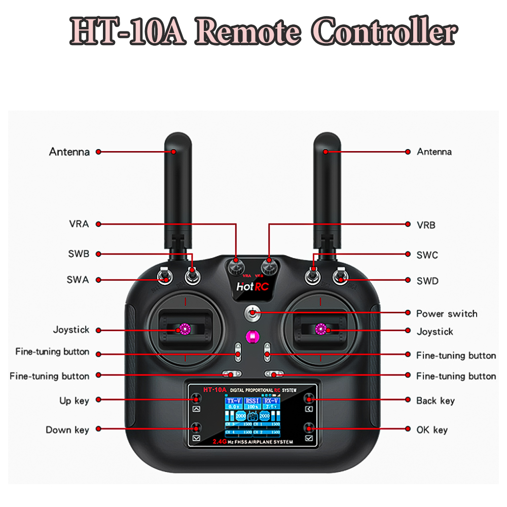 Hotrc HT-10A 2.4G 10CH Transmi - Rc Helicopter Battery avis et prix