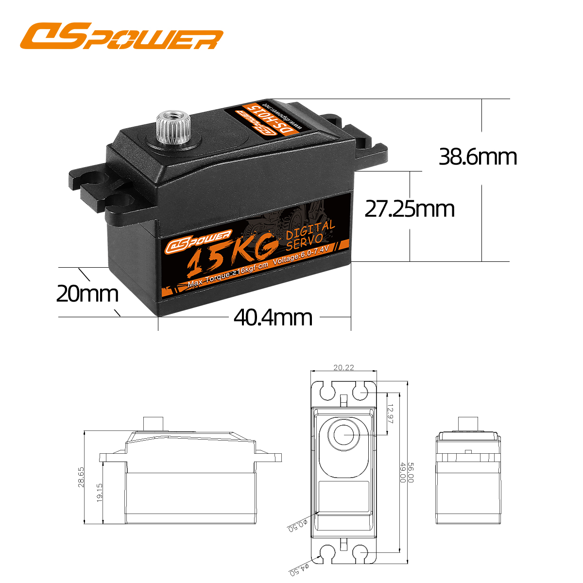 DSpower 15KG High Troque Metal - Rc Helicopter Servo avis et prix