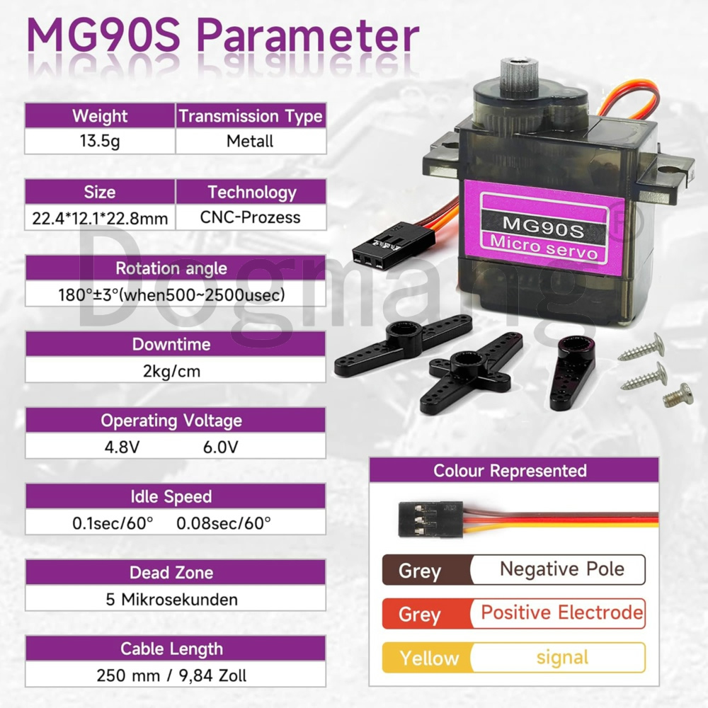 MG90S Servo 1/2/4/10/20/50 Pcs - Rc Helicopter Mini avis et prix