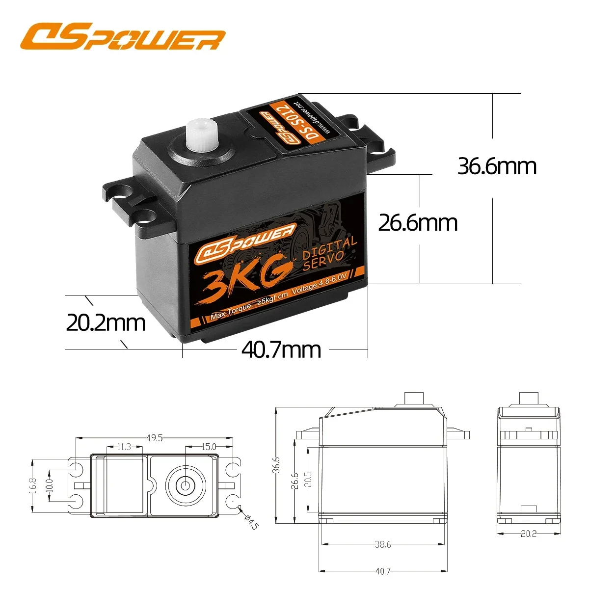 DSpower 3KG Plastic Gear Water - Rc Helicopter Servo avis et prix