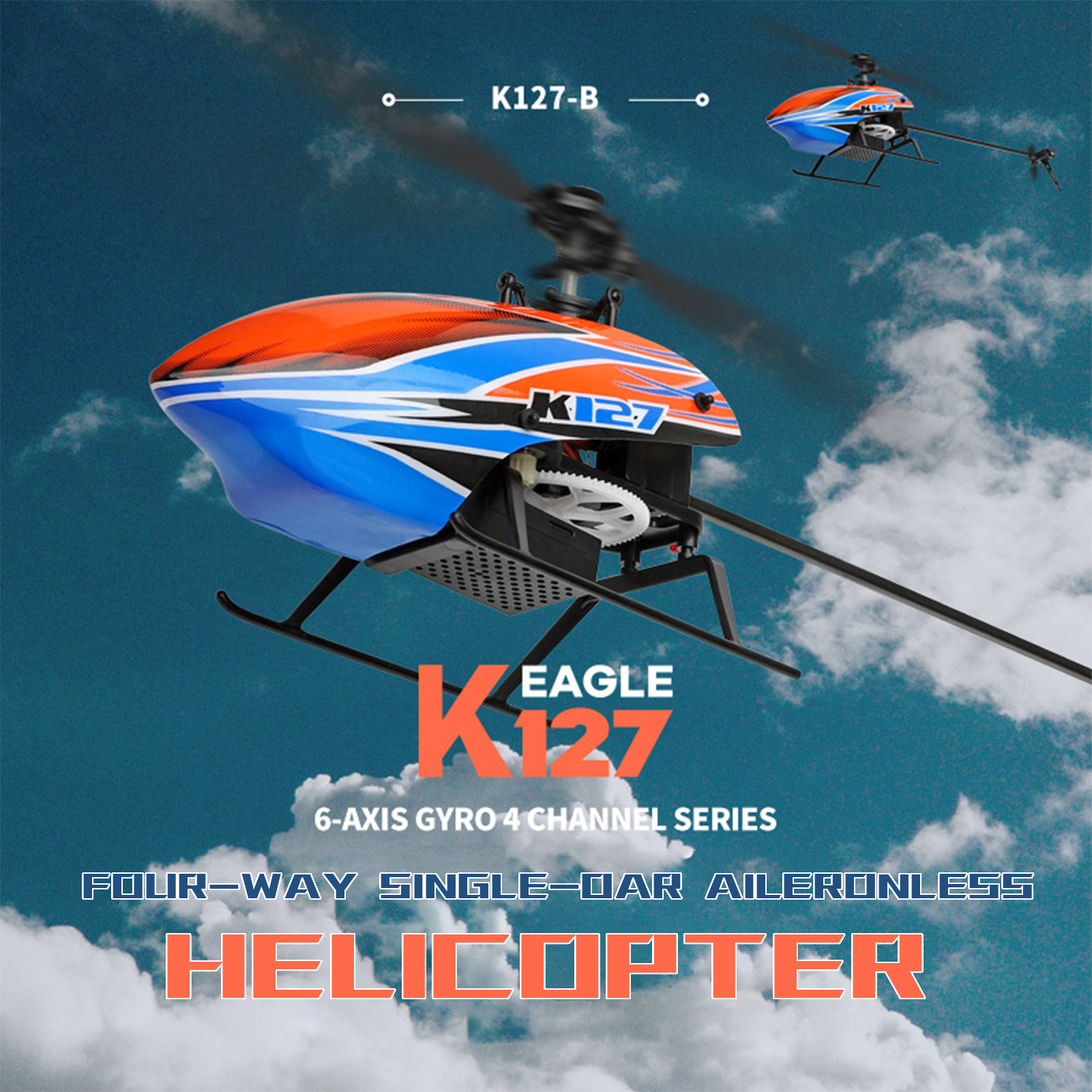 WLtoys XK K127 4CH 6-axis Gyro - Rc Helicopter Single Rotor avis et prix